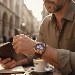 Breitling Chronomat Super Chronomat B01 44mm 18k Red Gold Brown Dial RB0136 E31 Q1 S1 1/4th second chronograph 30-minute and 12-hour totalizers