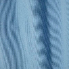 Blue Long Sleeve Ribbed Crew Neck Top