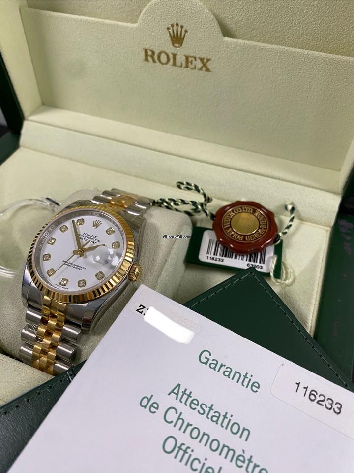 Rolex | Datejust | 116233 | Gold/Steel | 36 mm | Gold/Steel | White | Automatic