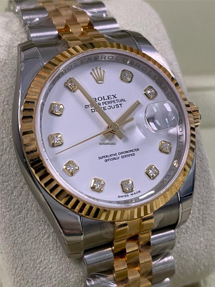 Rolex | Datejust | 116233 | Gold/Steel | 36 mm | Gold/Steel | White | Automatic