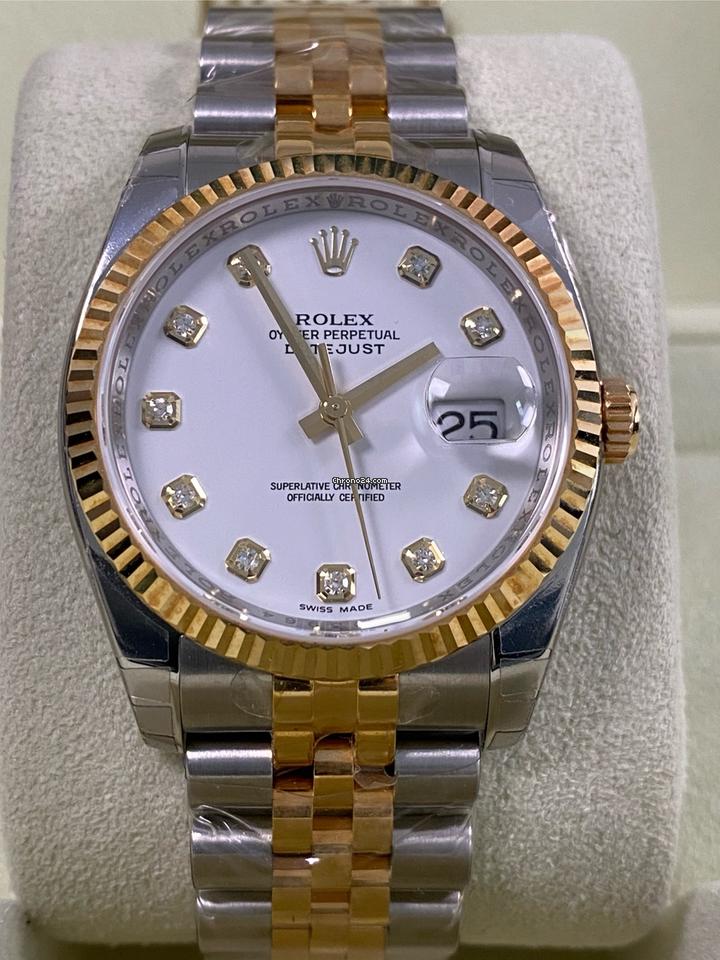 Rolex | Datejust | 116233 | Gold/Steel | 36 mm | Gold/Steel | White | Automatic