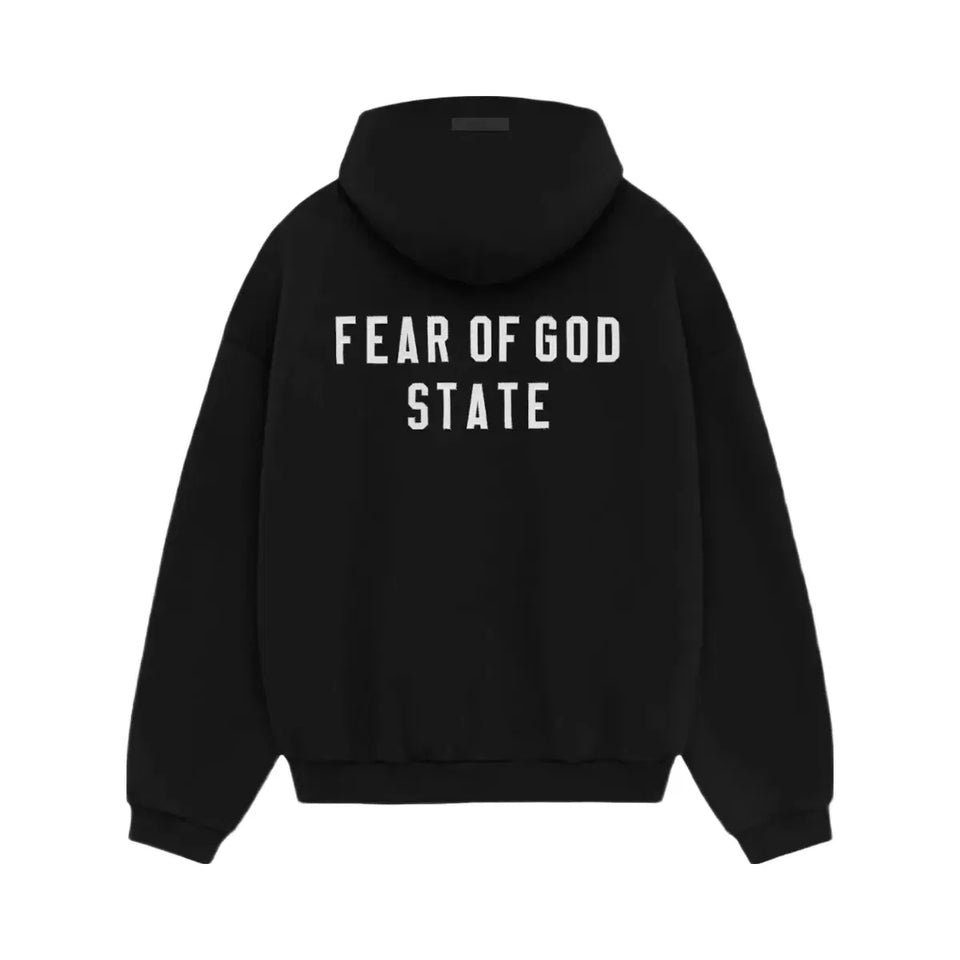 Essentials Fear Of God Essentials Heavy Fleece Fullzip Hoodieblack
