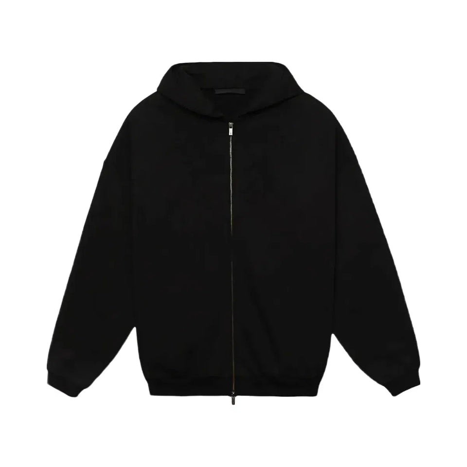 Essentials Fear Of God Essentials Heavy Fleece Fullzip Hoodieblack