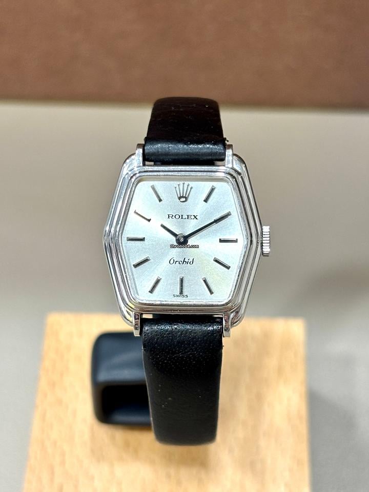 Rolex | Orchid | 2683 | Steel | 22 mm | Leather | Silver | Manual winding