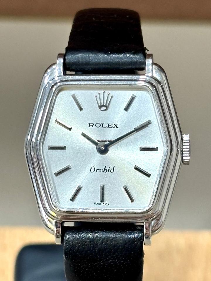 Rolex | Orchid | 2683 | Steel | 22 mm | Leather | Silver | Manual winding