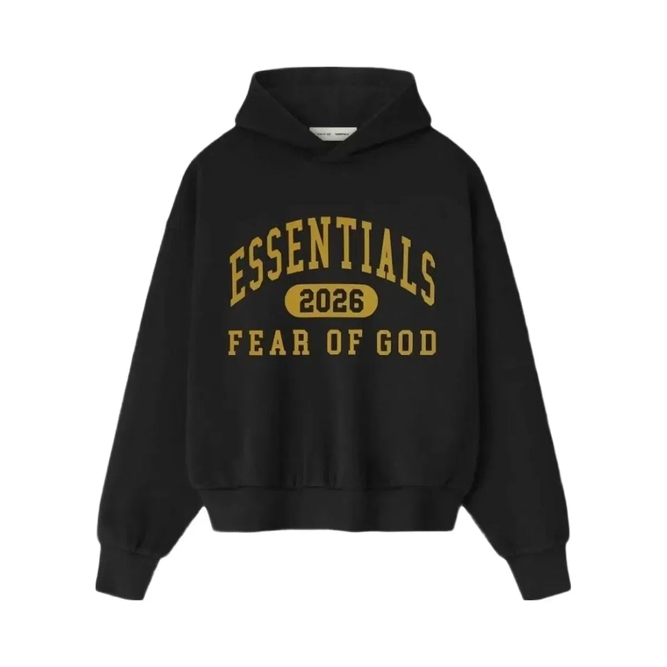 Essentials Fear Of God Essentials Classic Fleece Hoodie Vintage Black