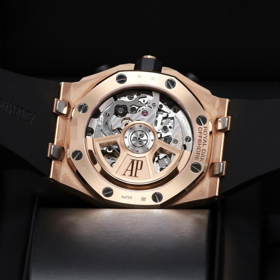 Audemars Piguet2023 Complete 42mm 18 K Rose Gold Grey Mega Tapisserie Dial Rubber Strap 26238 OK