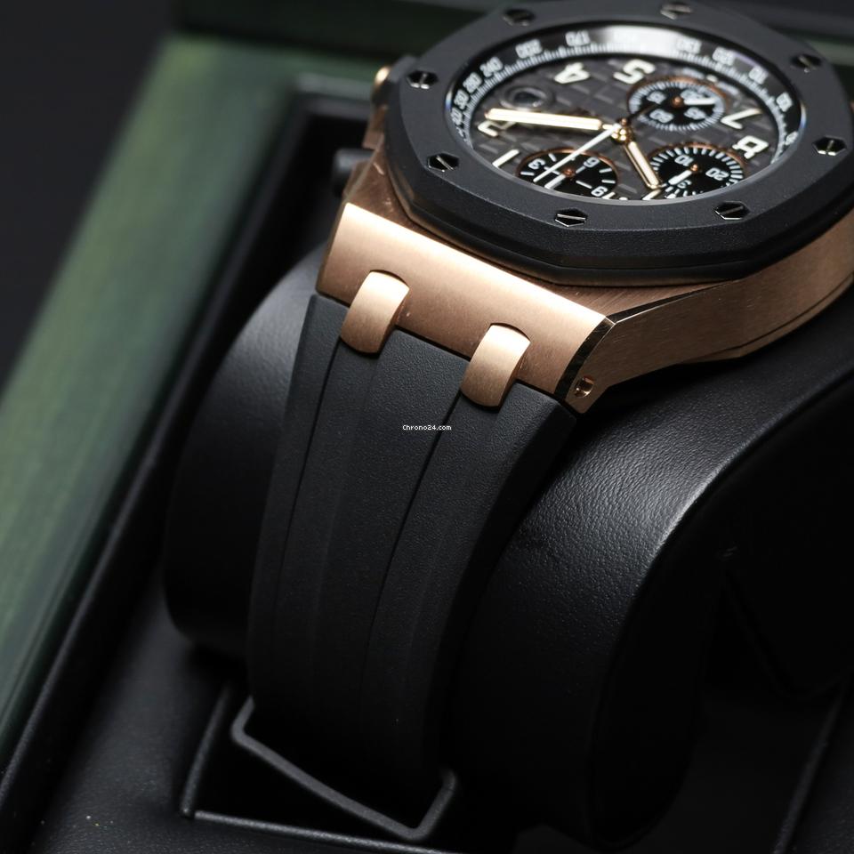 Audemars Piguet2023 Complete 42mm 18 K Rose Gold Grey Mega Tapisserie Dial Rubber Strap 26238 OK