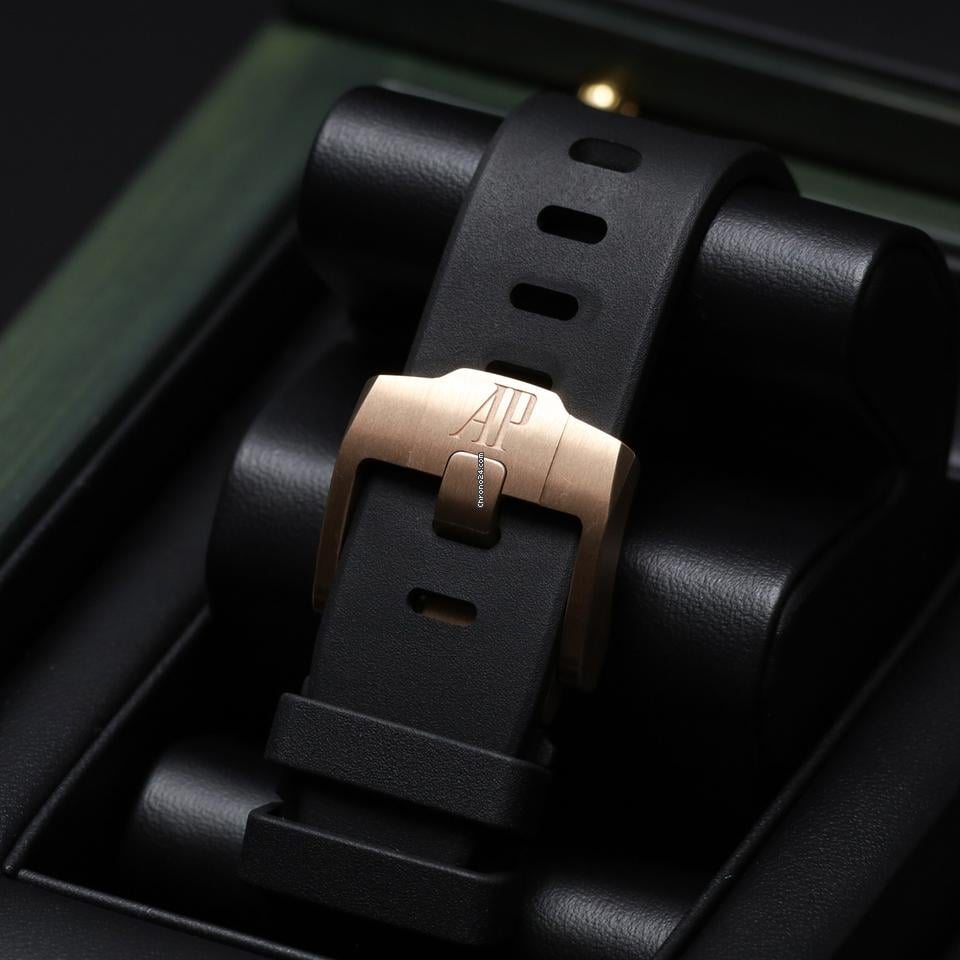 Audemars Piguet2023 Complete 42mm 18 K Rose Gold Grey Mega Tapisserie Dial Rubber Strap 26238 OK
