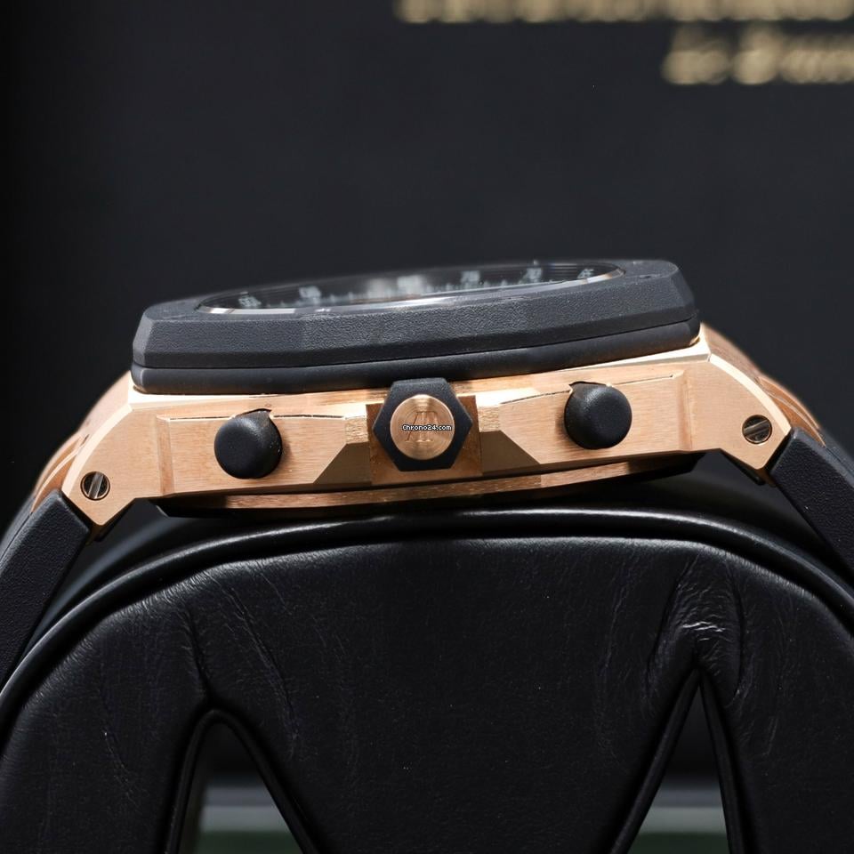 Audemars Piguet2023 Complete 42mm 18 K Rose Gold Grey Mega Tapisserie Dial Rubber Strap 26238 OK