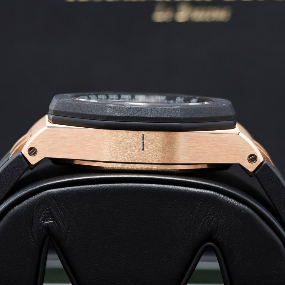 Audemars Piguet2023 Complete 42mm 18 K Rose Gold Grey Mega Tapisserie Dial Rubber Strap 26238 OK