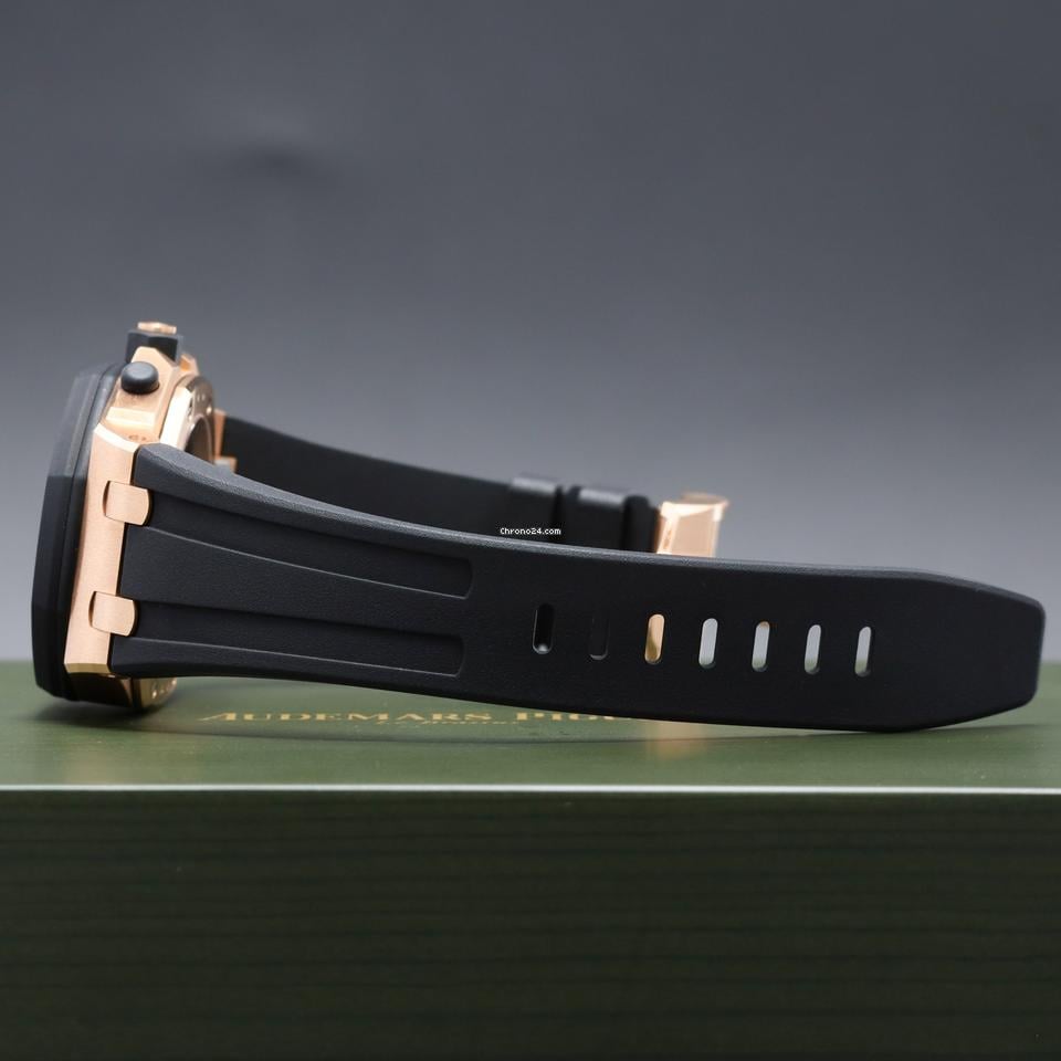 Audemars Piguet2023 Complete 42mm 18 K Rose Gold Grey Mega Tapisserie Dial Rubber Strap 26238 OK