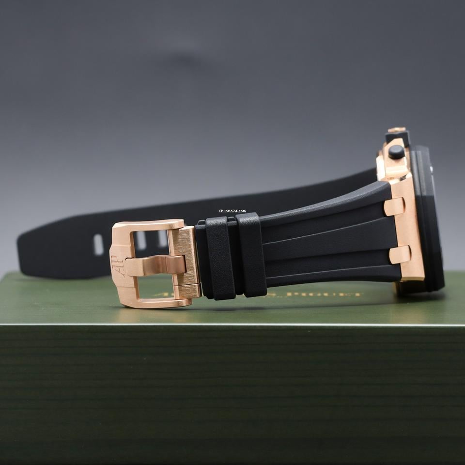 Audemars Piguet2023 Complete 42mm 18 K Rose Gold Grey Mega Tapisserie Dial Rubber Strap 26238 OK