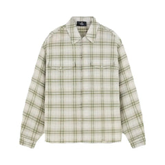 Represent Sheer Long Sleeve Flannel Shirt Green
