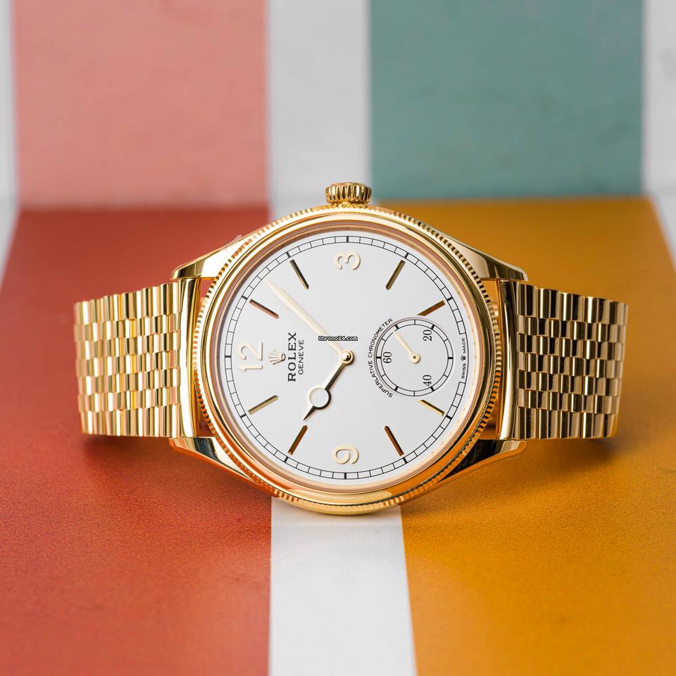 Rolex | 1908 | 52508 | Yellow gold | 39 mm | Yellow gold | White | Automatic