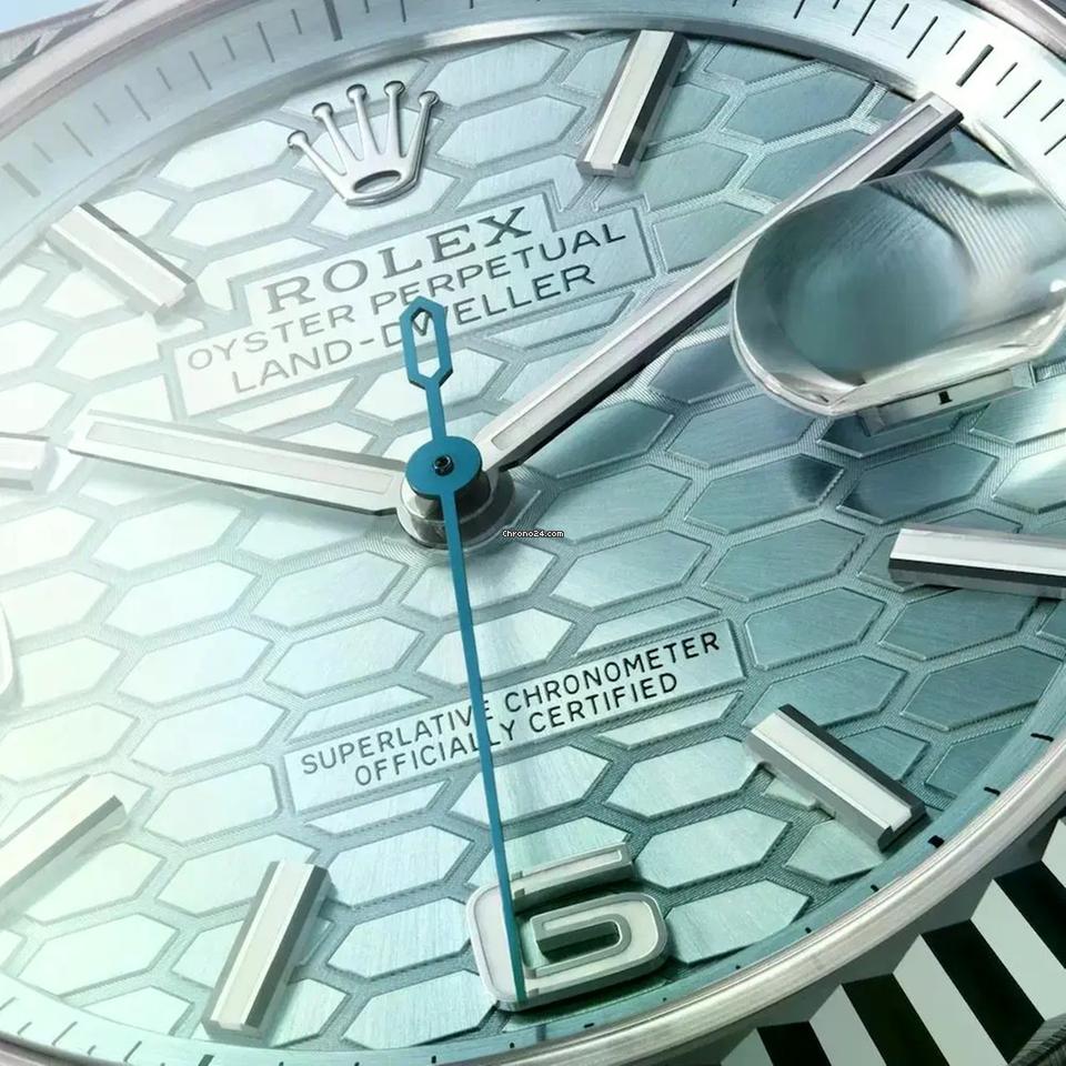 Rolex | Land-Dweller | 127336 | Platinum | 40 mm | Platinum | Blue | Automatic