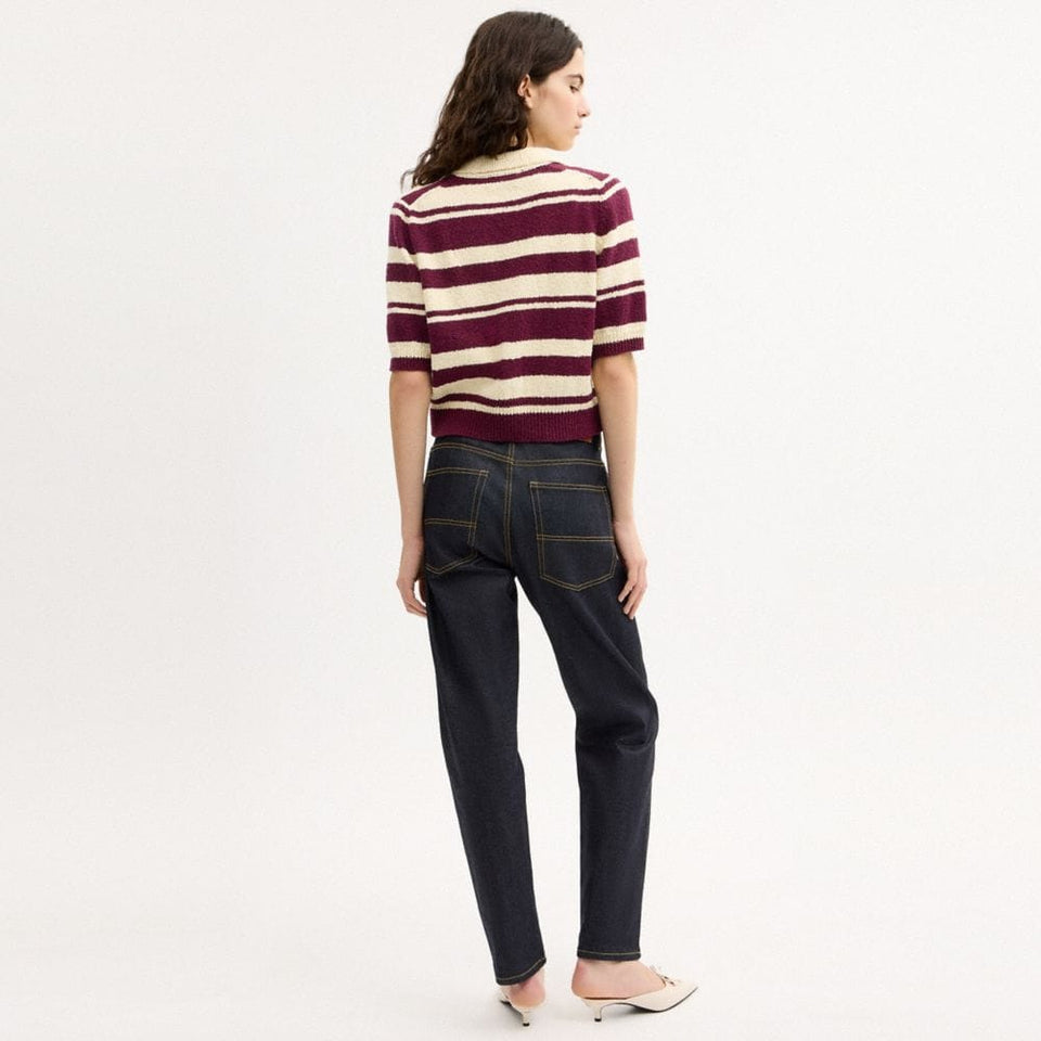 Striped Knit Polo