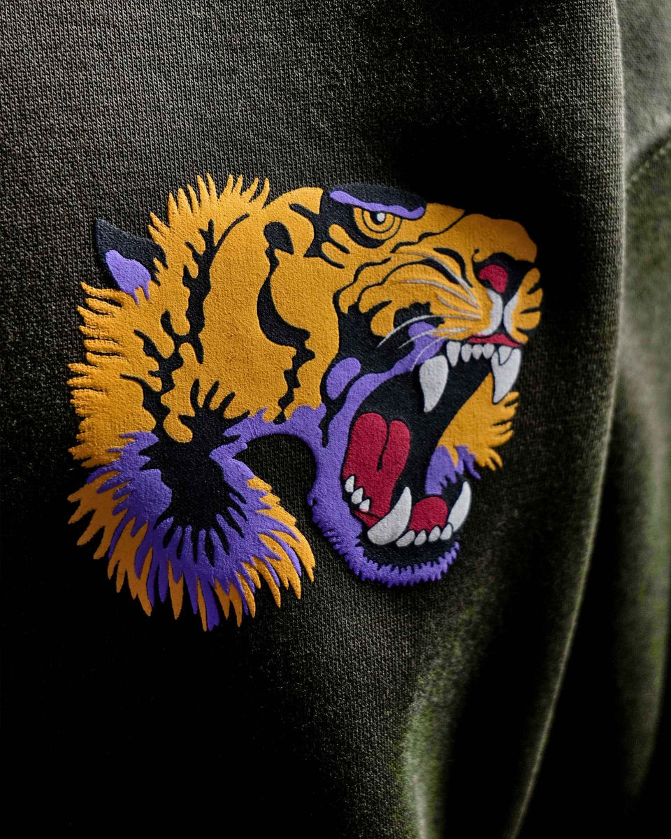 Ruthless - Olive Oversized Printed Hoodie