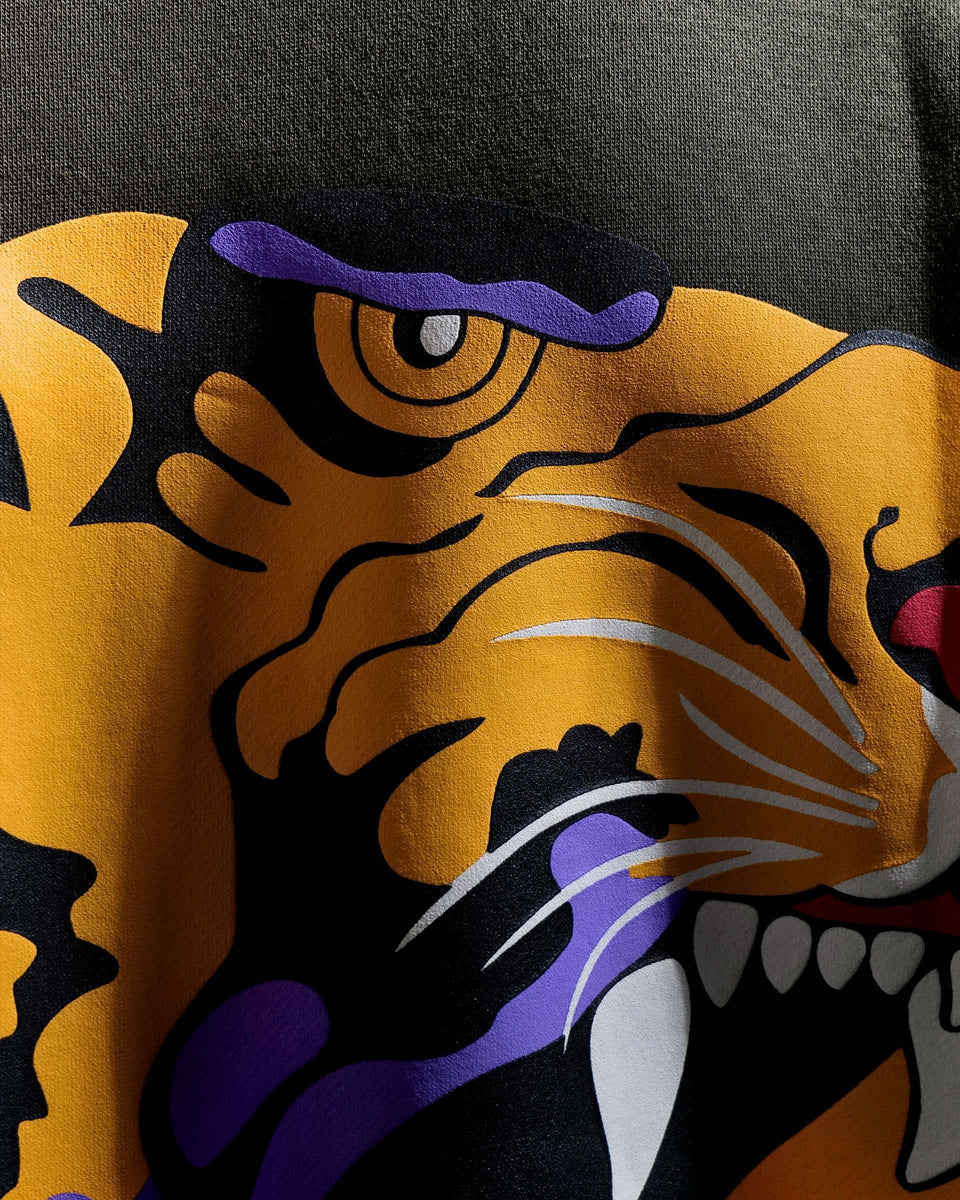 Ruthless - Olive Oversized Printed Hoodie