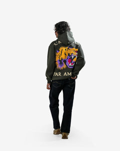 Ruthless - Olive Oversized Printed Hoodie