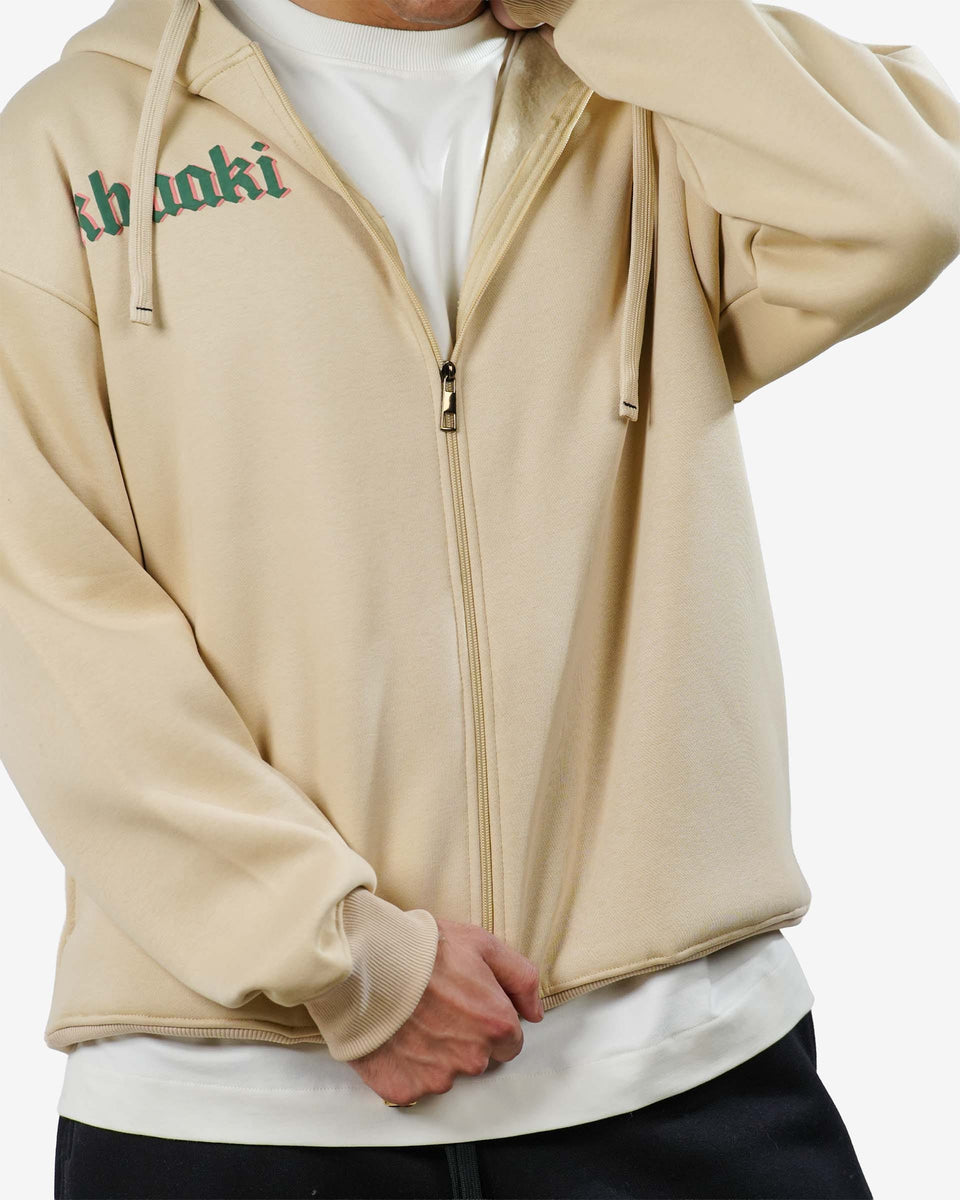 Law of Nature - Beige Oversized Zipper Hood