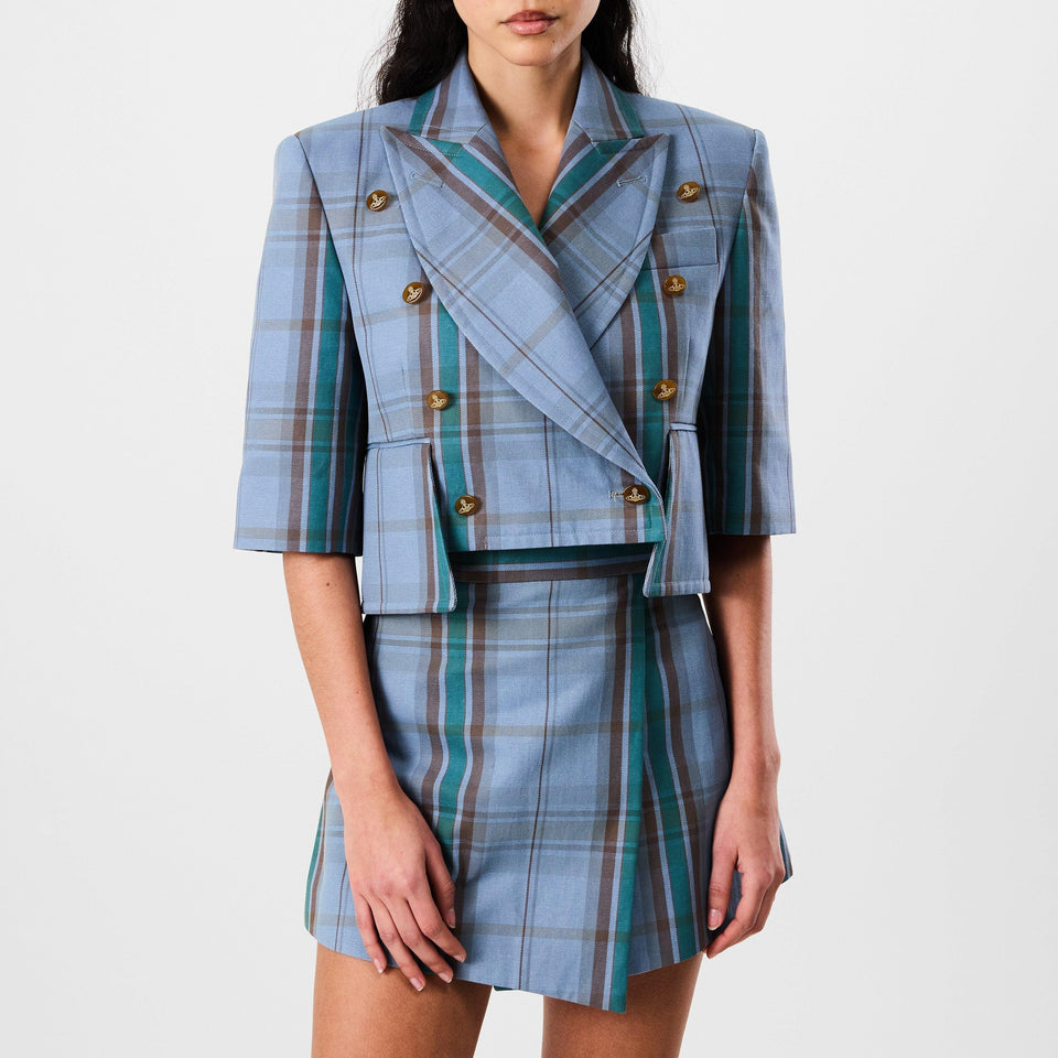 Tartan Cropped Blazer