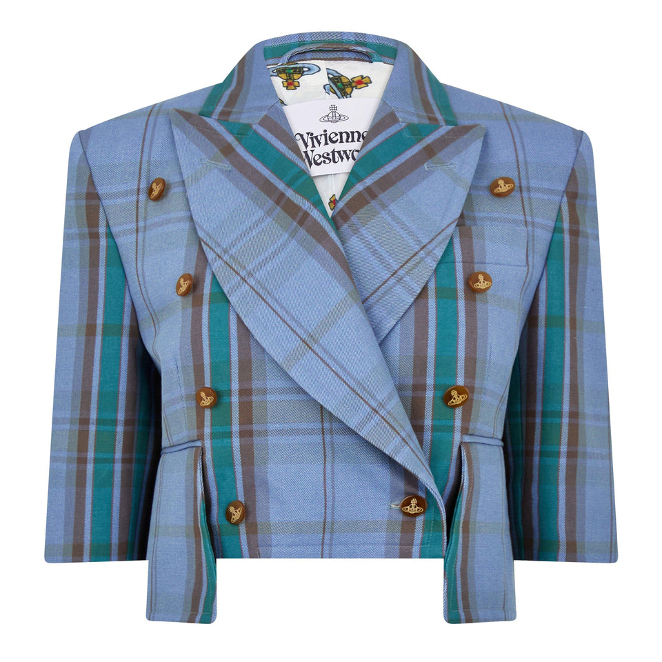 Tartan Cropped Blazer