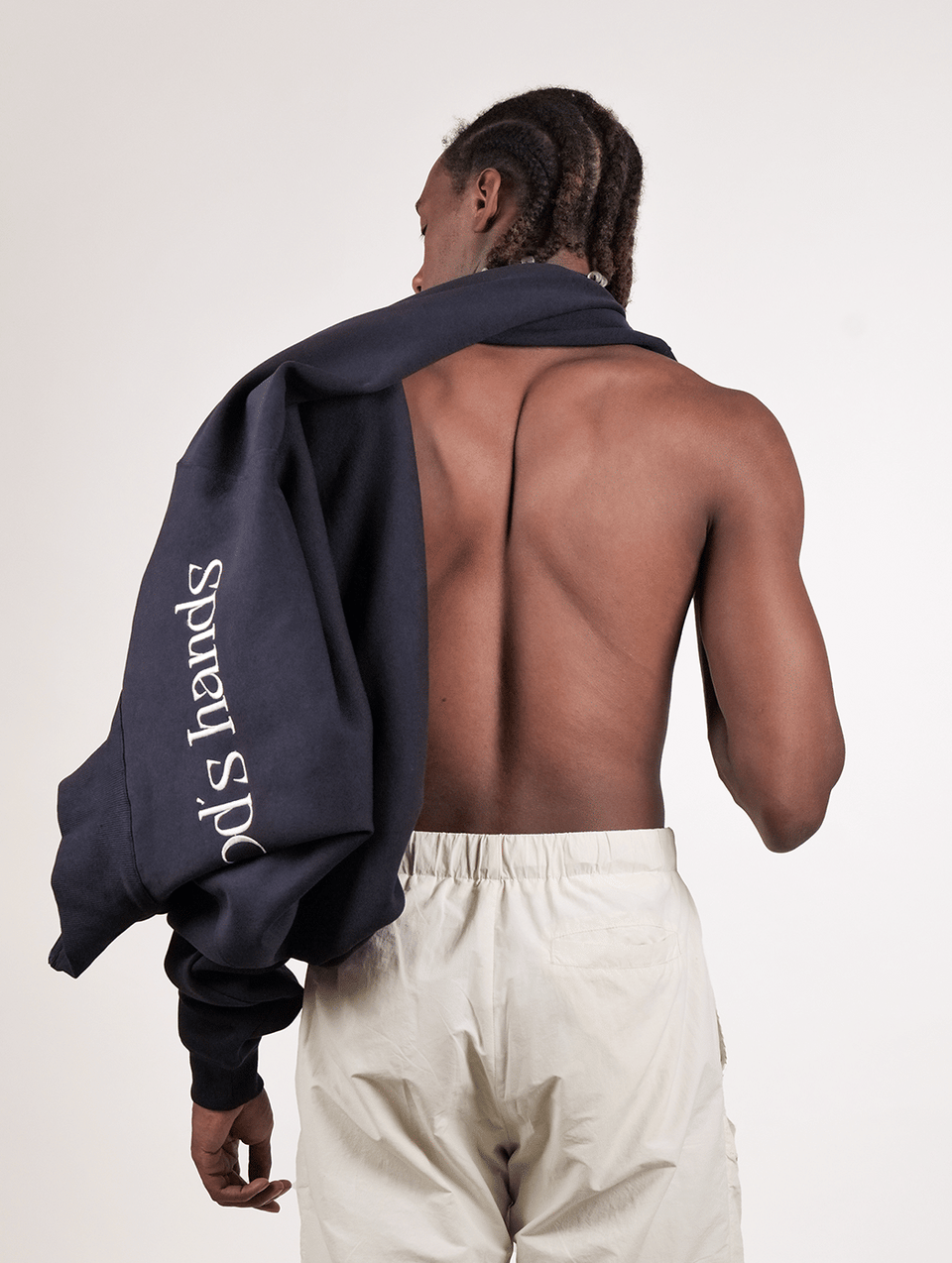 God's Child - Navy Blue Quarter Zip Drop Shoulder Unisex Oversized Sweatshirt