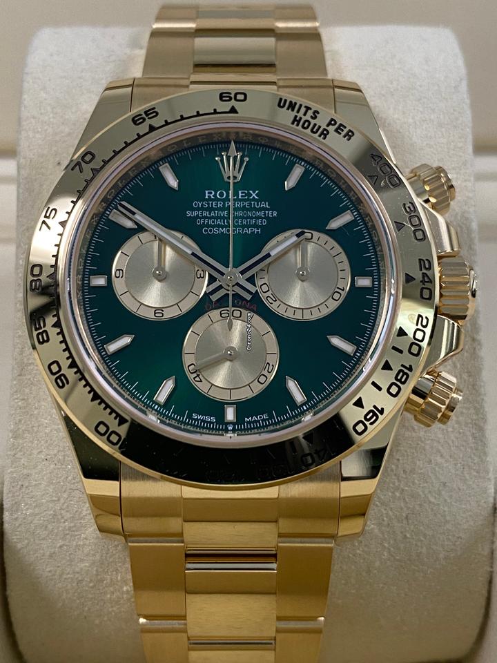 Rolex | Daytona | 126508 | Yellow gold | 40 mm | Yellow gold | Green | Automatic