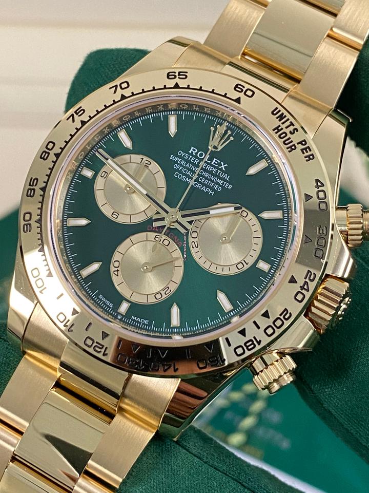 Rolex | Daytona | 126508 | Yellow gold | 40 mm | Yellow gold | Green | Automatic