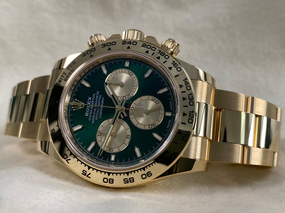Rolex | Daytona | 126508 | Yellow gold | 40 mm | Yellow gold | Green | Automatic