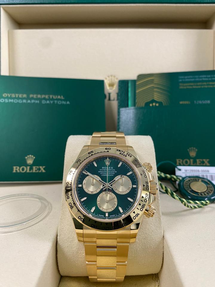 Rolex | Daytona | 126508 | Yellow gold | 40 mm | Yellow gold | Green | Automatic