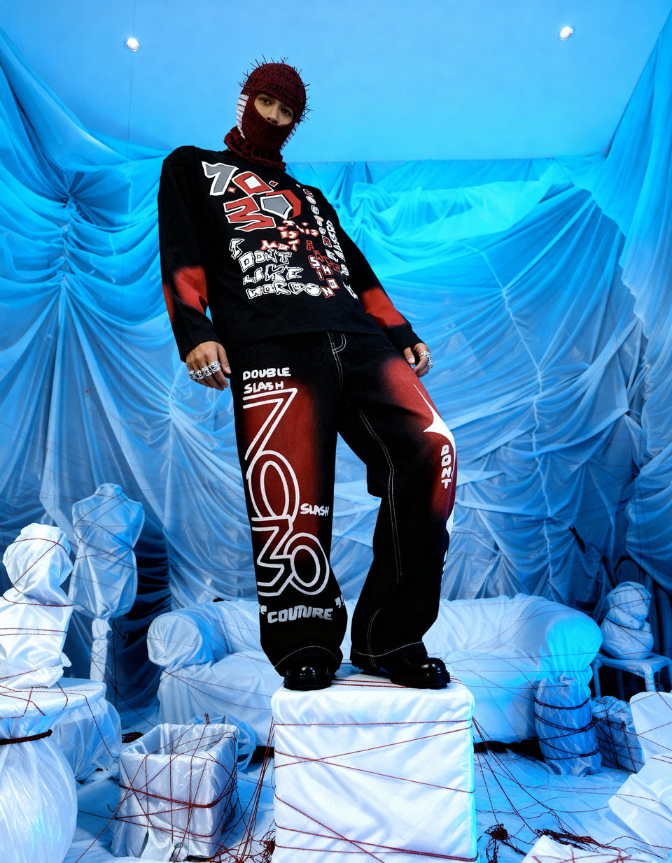 RANSOM [FULL-SLEEVE DISTRESSED T-SHIRT]