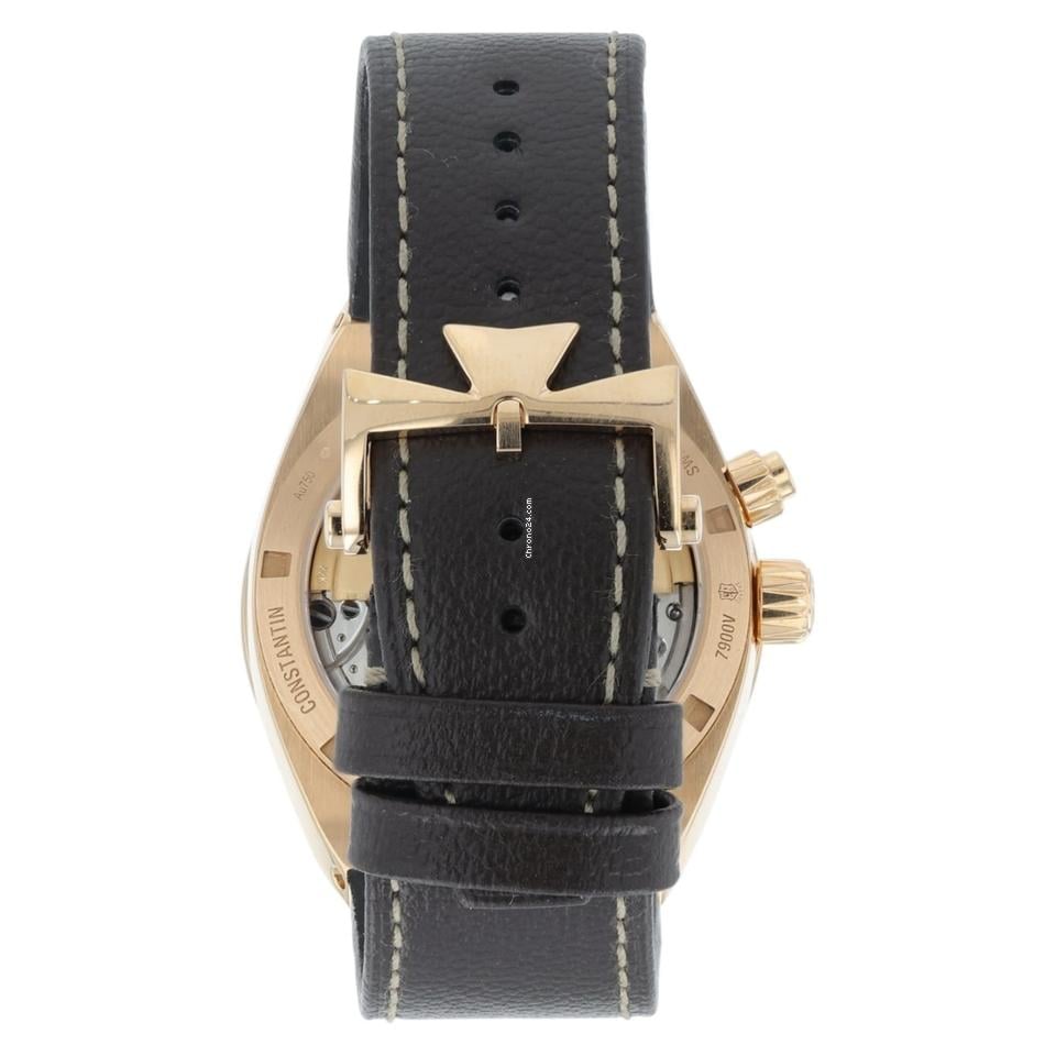 Vacheron Constantin Relógio masculino Vacheron Constantin no exterior mostrador prata ouro rosa 18k 41 mm 7900 V