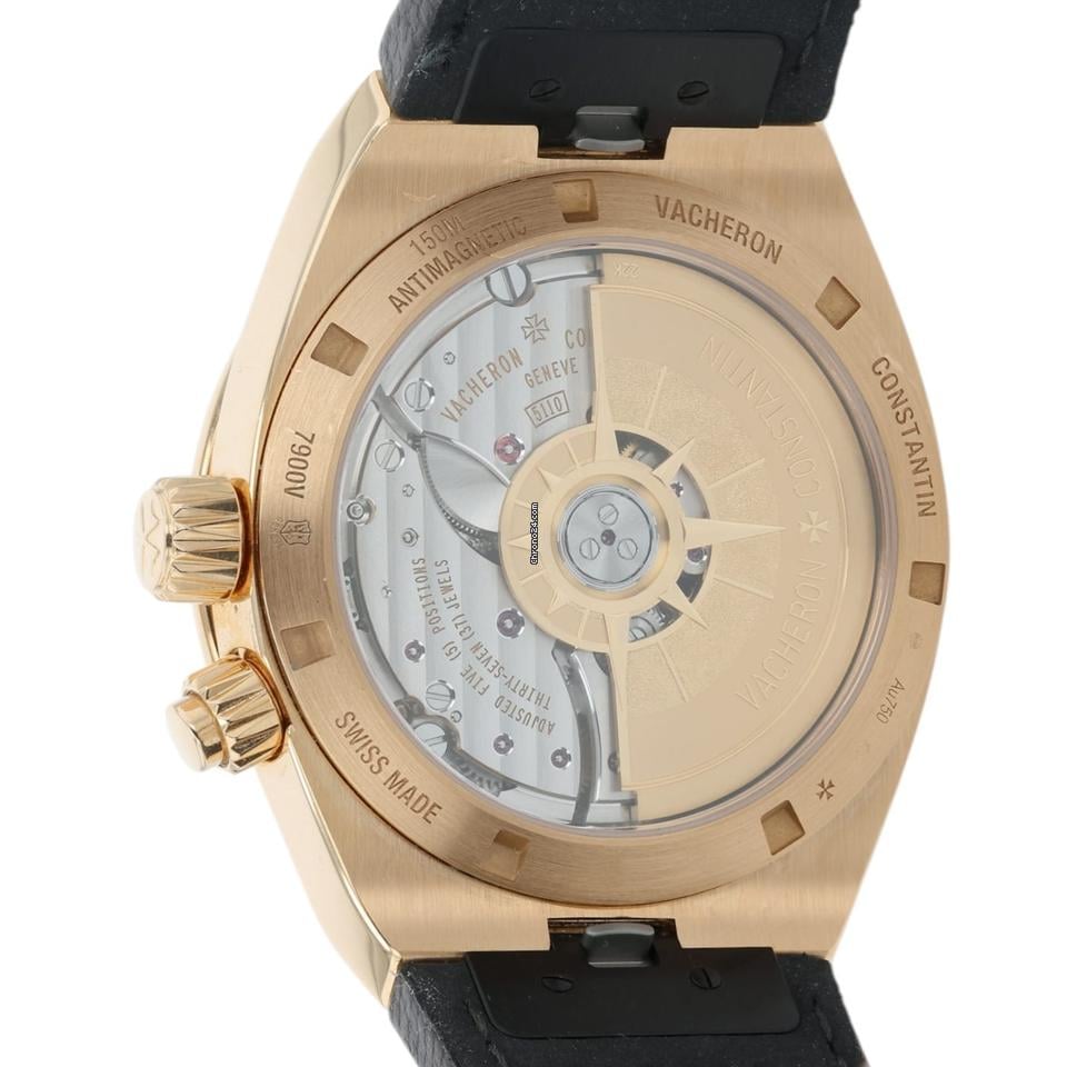 Vacheron Constantin Relógio masculino Vacheron Constantin no exterior mostrador prata ouro rosa 18k 41 mm 7900 V