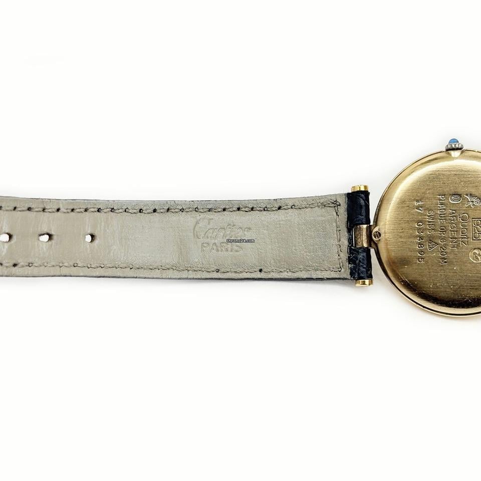Cartier Vendome Must de Vendome Vermeil Quartz 17 Brown Gold Alligator Leather Watch 4 VCAC20730