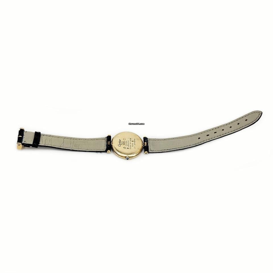 Cartier Vendome Must de Vendome Vermeil Quartz 17 Brown Gold Alligator Leather Watch 4 VCAC20730