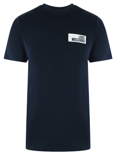 Love Moschino Block Logo Navy Blue T-Shirt