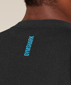 Gymshark Shadow Seamless T-Shirt - Black/Brand Blue
