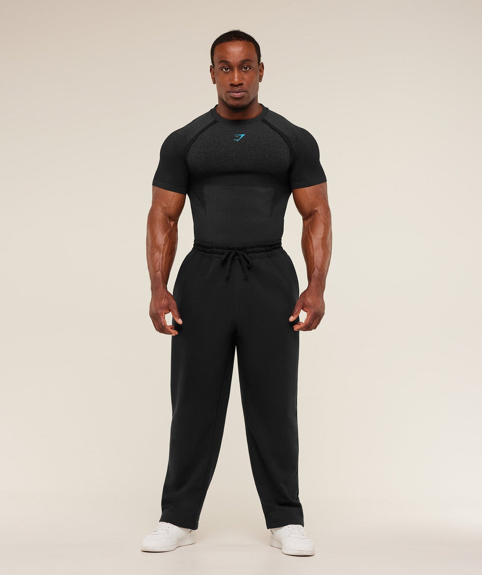 Gymshark Shadow Seamless T-Shirt - Black/Brand Blue