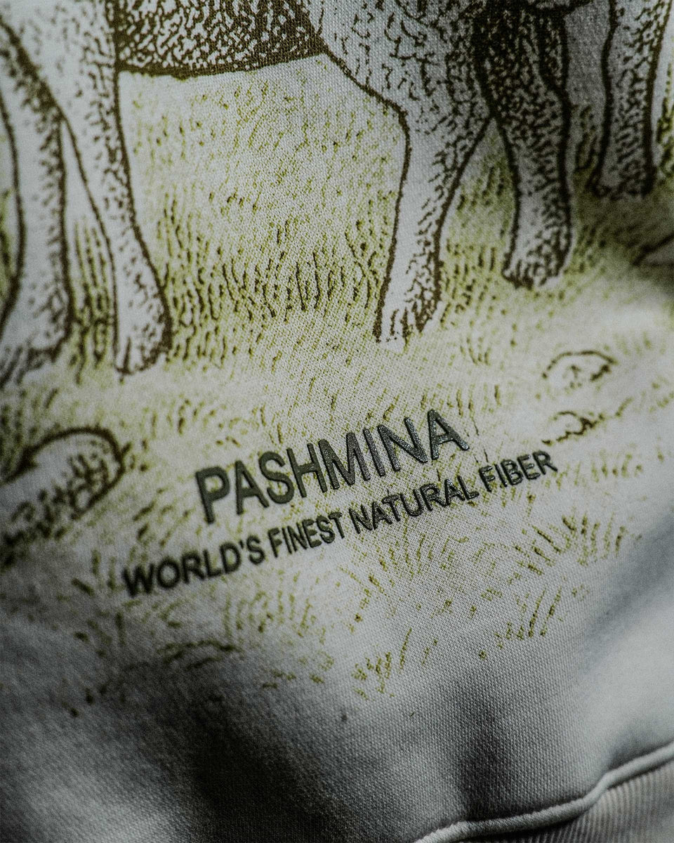 Himalayan Finery - Cream Oversized Cropped Zipper Hoodie
