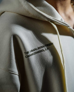 Himalayan Finery - Cream Oversized Cropped Zipper Hoodie