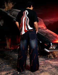 DRIP [HAND-EMBROIDERED BAGGY JEANS]