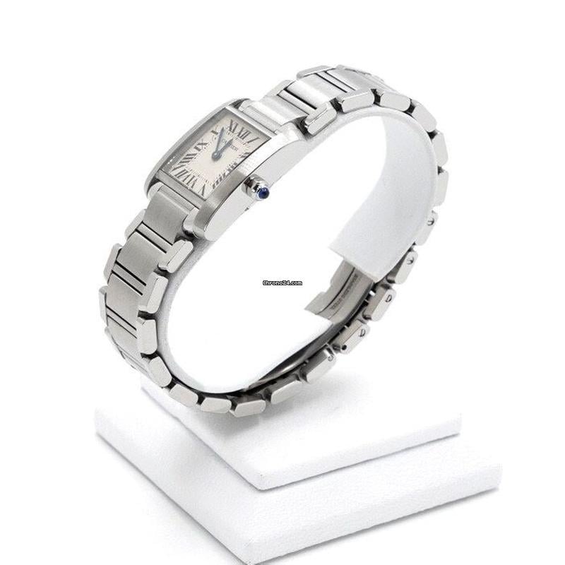 Cartier Tank Française Small Steel Quartz Women's Watch W51008 Q3