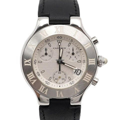 Cartier 21 Chronoscaph Must 21 Chronoscaph 38 MM Quartz Watch Leather Band for Men aa56533