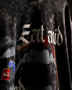 Eat Acid - Black Washed Oversized T-shirt