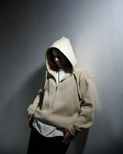 Law of Nature - Beige Oversized Zipper Hood