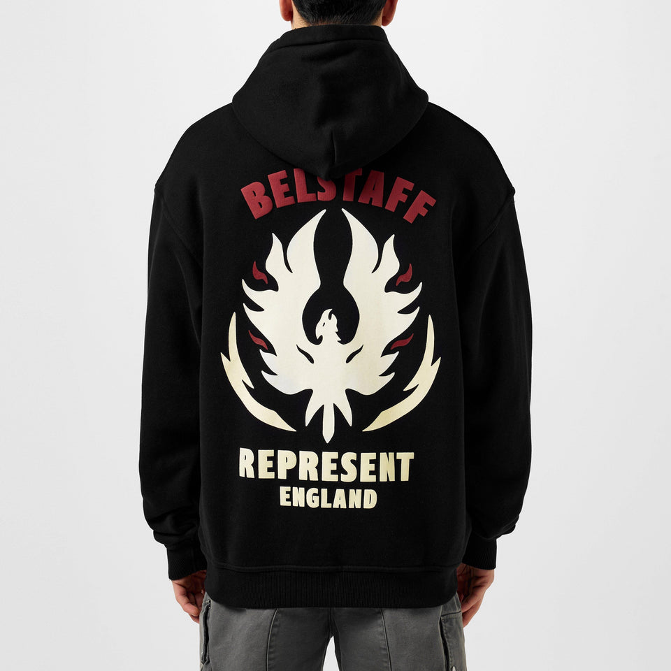 Flame Phoenix Graphic Print Hoodie