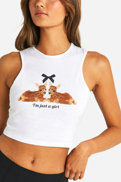 Im Just A Girl Slogan Tank Top