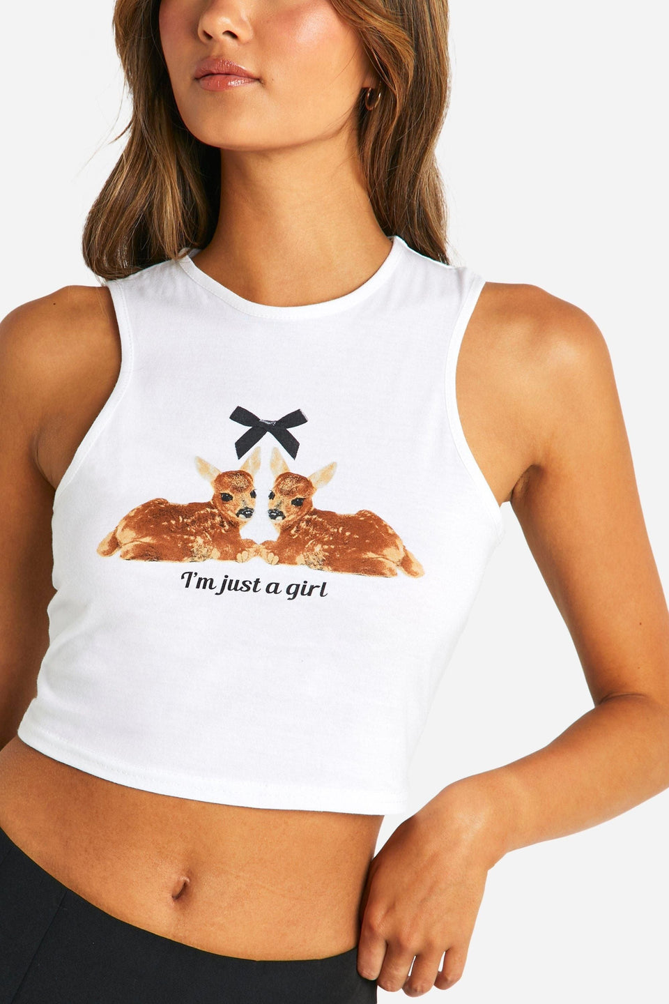 Im Just A Girl Slogan Tank Top